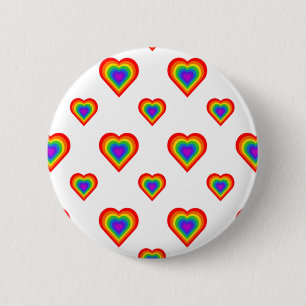 Chapa Redonda De 5 Cm Corazón arcoiris