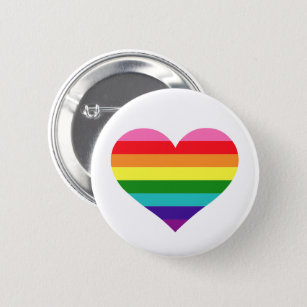 Chapa Redonda De 5 Cm Corazón arcoiris Amor LGBTQ