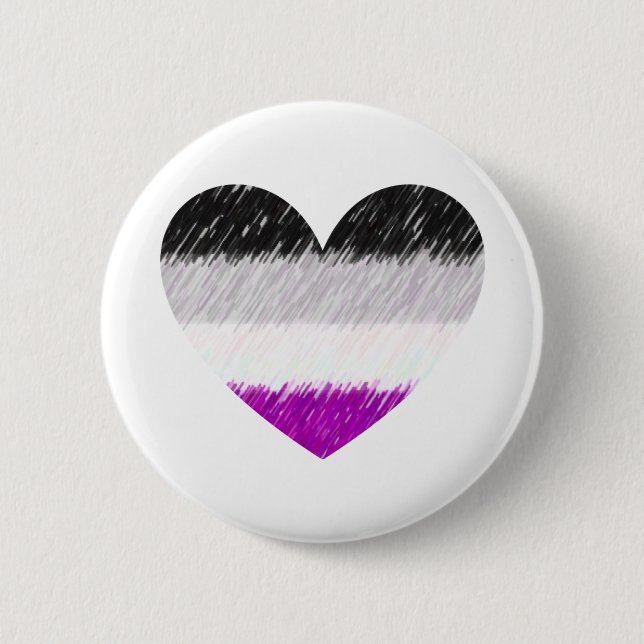 Chapa Redonda De 5 Cm Corazón asexual (Anverso)