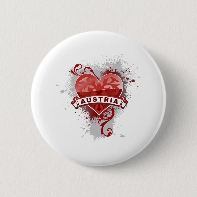 Chapa Redonda De 5 Cm Corazón Austria (Anverso)