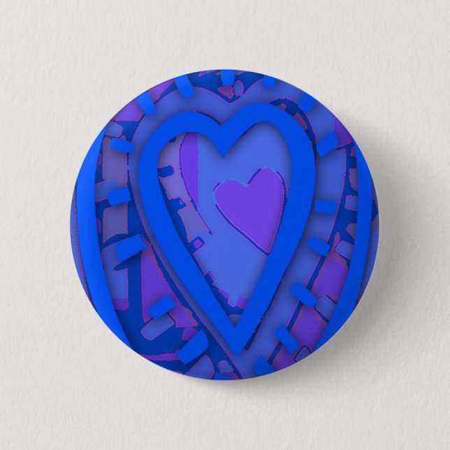 Chapa Redonda De 5 Cm Corazón azul (Anverso)
