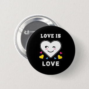 Chapa Redonda De 5 Cm Corazón Cara El Amor Es El Amor LGBTQ El Orgullo P