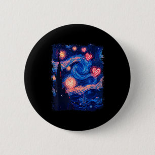 Chapa Redonda De 5 Cm Corazón coincidente de San Valentín Van Gogh Noche