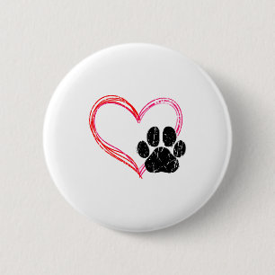 Chapa Redonda De 5 Cm Corazón de amor gato perro huella, regalos para ma