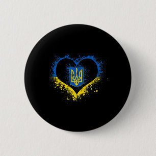 Chapa Redonda De 5 Cm Corazón de amor Ucrania Bandera ucraniana de pie c