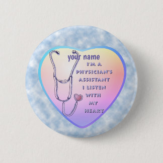 Chapa Redonda De 5 Cm Corazón de asistente médico
