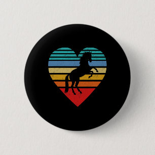 Chapa Redonda De 5 Cm Corazón de caballo retro amor animal