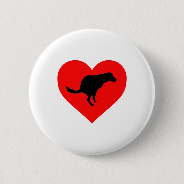 Chapa Redonda De 5 Cm Corazón de Caca de Perro (Anverso)