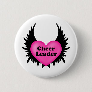 Chapa Redonda De 5 Cm Corazón de Cheeleader