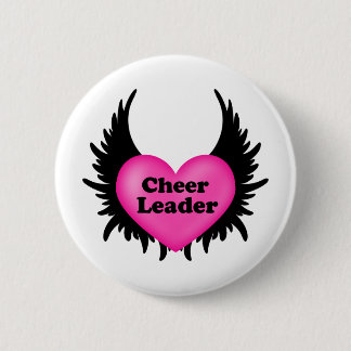 Chapa Redonda De 5 Cm Corazón de Cheeleader