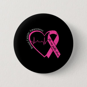 Chapa Redonda De 5 Cm Corazón de Concienciación sobre el Cáncer de Mama 