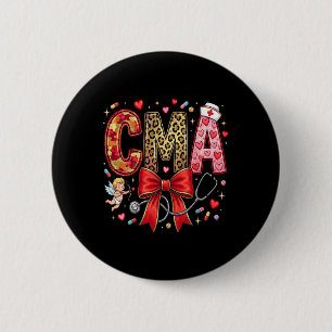 Chapa Redonda De 5 Cm Corazón de enfermeras Cma San Valentín Crited Médi