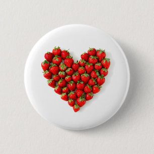 Chapa Redonda De 5 Cm Corazón de fresa