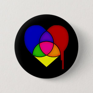 Chapa Redonda De 5 Cm corazón de gráfico de colores