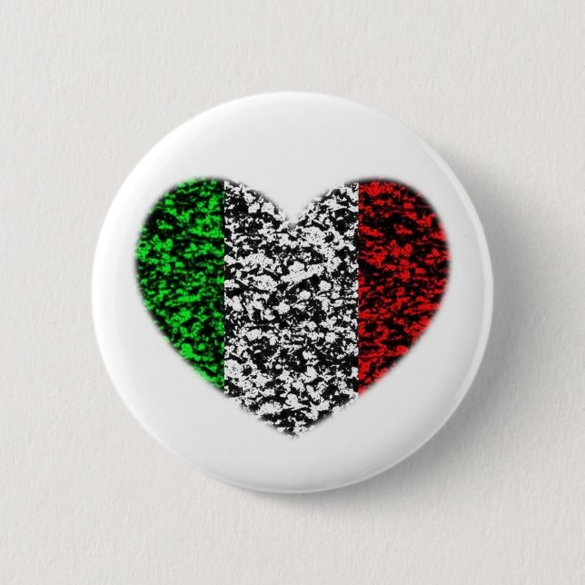 Chapa Redonda De 5 Cm Corazón de Italia (Anverso)
