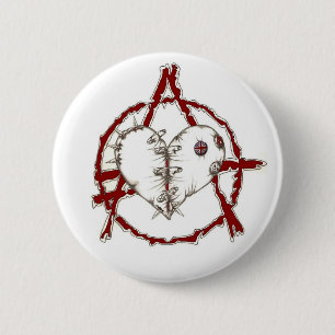 Chapa Redonda De 5 Cm Corazón de la anarquía