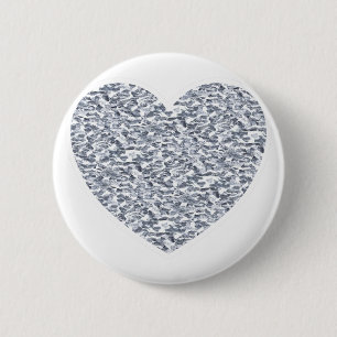 Chapa Redonda De 5 Cm Corazón de plata