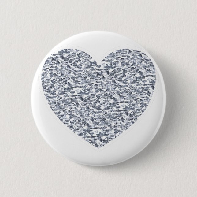 Chapa Redonda De 5 Cm Corazón de plata (Anverso)