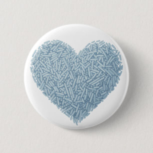 Chapa Redonda De 5 Cm Corazón de salpicadura suave Bebé Sprinkle