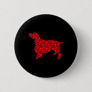 Chapa Redonda De 5 Cm Corazón de silueta de manteca de perro castellano