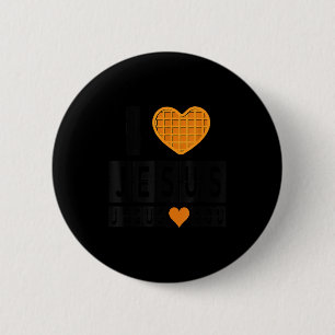 Chapa Redonda De 5 Cm Corazón de Waffle Te Amo Jesús Jesús Te Ama Divert