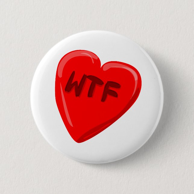 Chapa Redonda De 5 Cm Corazón de WTF (Anverso)