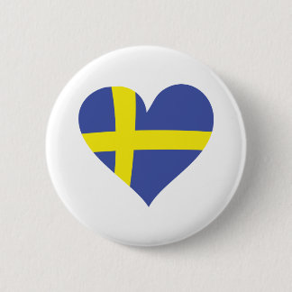 Chapa Redonda De 5 Cm corazón del amor de Suecia - bandera sueca