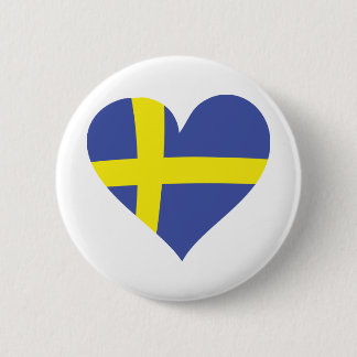 Chapa Redonda De 5 Cm corazón del amor de Suecia - bandera sueca