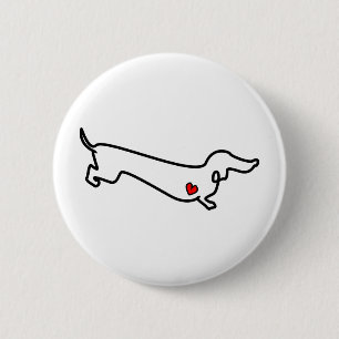 Chapa Redonda De 5 Cm Corazón del Dachshund