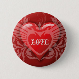 Chapa Redonda De 5 Cm Corazón del rojo del amor