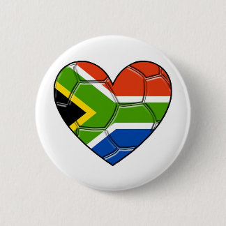 Chapa Redonda De 5 Cm Corazón del SA, l fútbol del amor, Suráfrica