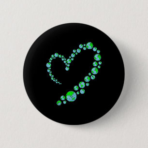 Chapa Redonda De 5 Cm Corazón Día de la Tierra Cute Salve el Planeta Med