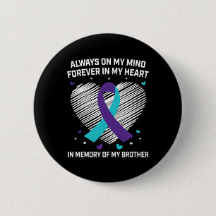 Chapa Redonda De 5 Cm Corazón En Memoria De Mi Hermano Concienciación Su