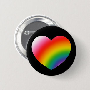 Chapa Redonda De 5 Cm Corazón gradiente arcoiris
