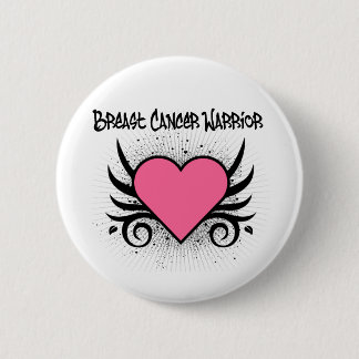 Chapa Redonda De 5 Cm Corazón guerrero del cáncer de mama