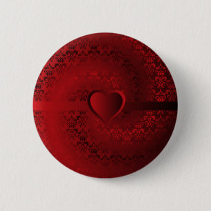 Chapa Redonda De 5 Cm Corazón húmedo rojo