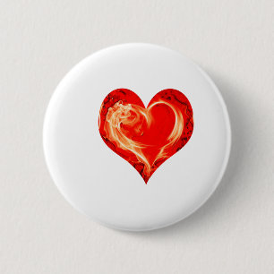 Chapa Redonda De 5 Cm Corazón inflamante