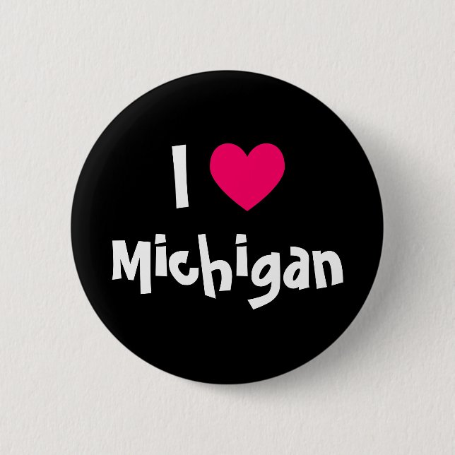 Chapa Redonda De 5 Cm Corazón Michigan (Anverso)