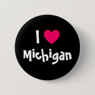 Chapa Redonda De 5 Cm Corazón Michigan