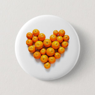 Chapa Redonda De 5 Cm Corazón naranja