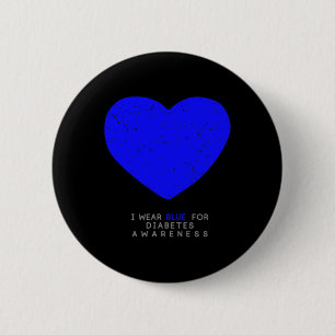 Chapa Redonda De 5 Cm Corazón para la toma de conciencia sobre la diabet