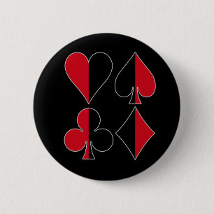 Chapa Redonda De 5 Cm Corazón Pica Diamante Club