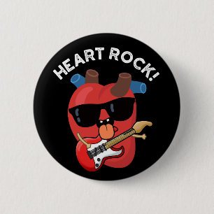 Chapa Redonda De 5 Cm Corazón Rock Divertida Música Chiste Fondo Oscuro