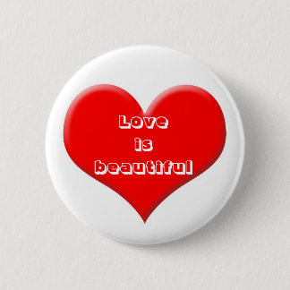 Chapa Redonda De 5 Cm Corazón rojo