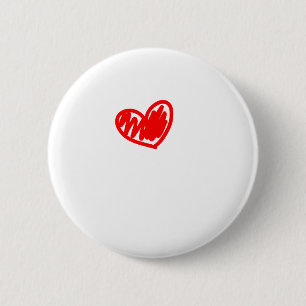 Chapa Redonda De 5 Cm Corazón rojo. Amor. Día de San Valentín