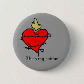 Chapa Redonda De 5 Cm Corazón sagrado