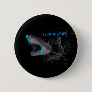 Chapa Redonda De 5 Cm Corazón tiburones 3D