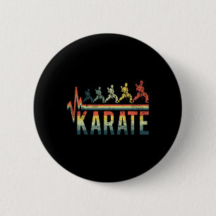 Chapa Redonda De 5 Cm Corazón vintage retro palabra karate kickboxing co