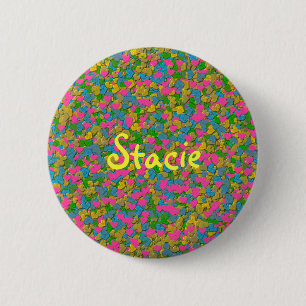 Chapa Redonda De 5 Cm Corazones Confetti