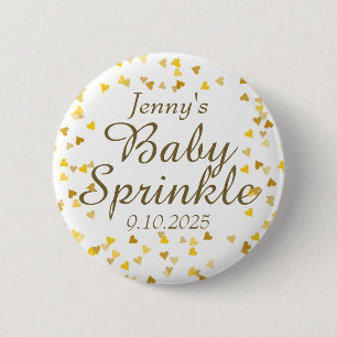 Chapa Redonda De 5 Cm Corazones de amor dorados para baby sprinkle / sho